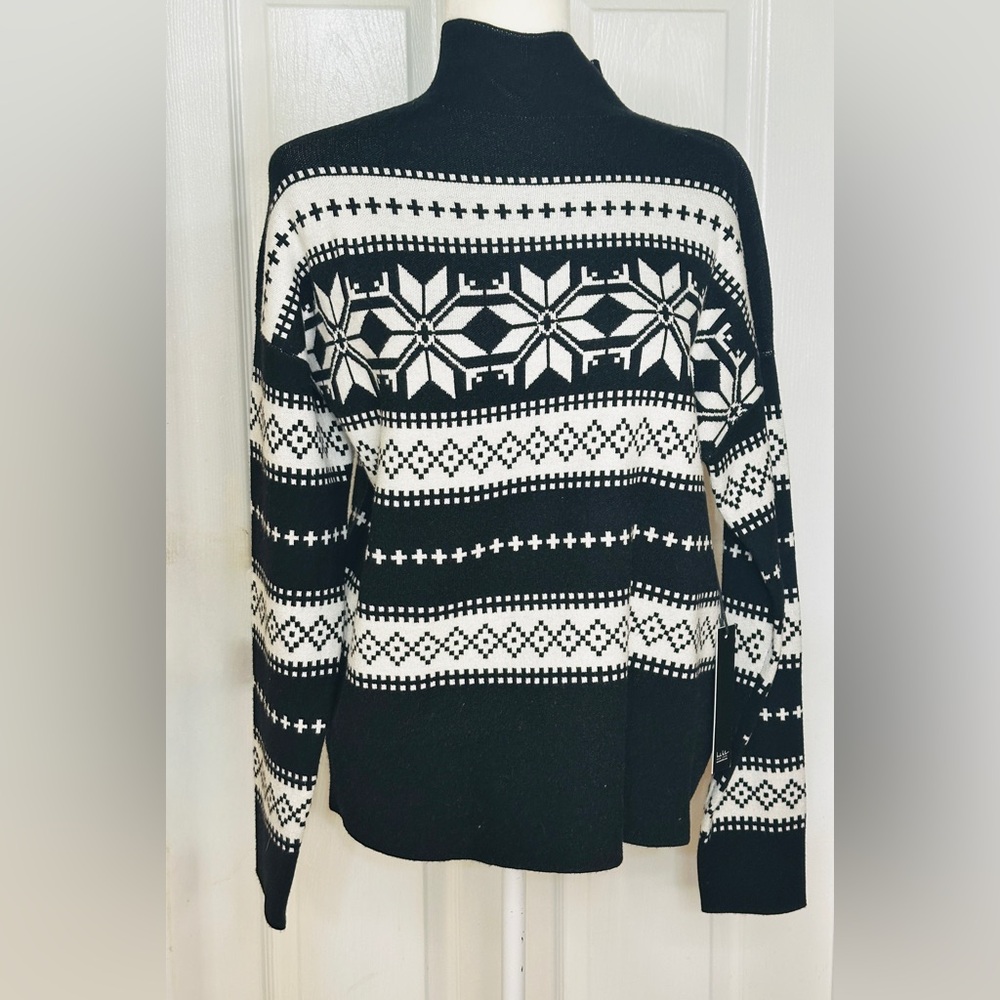 Nicole Miller Sweater Set Black Snowflake Matching Small Dog Sweater NEW large